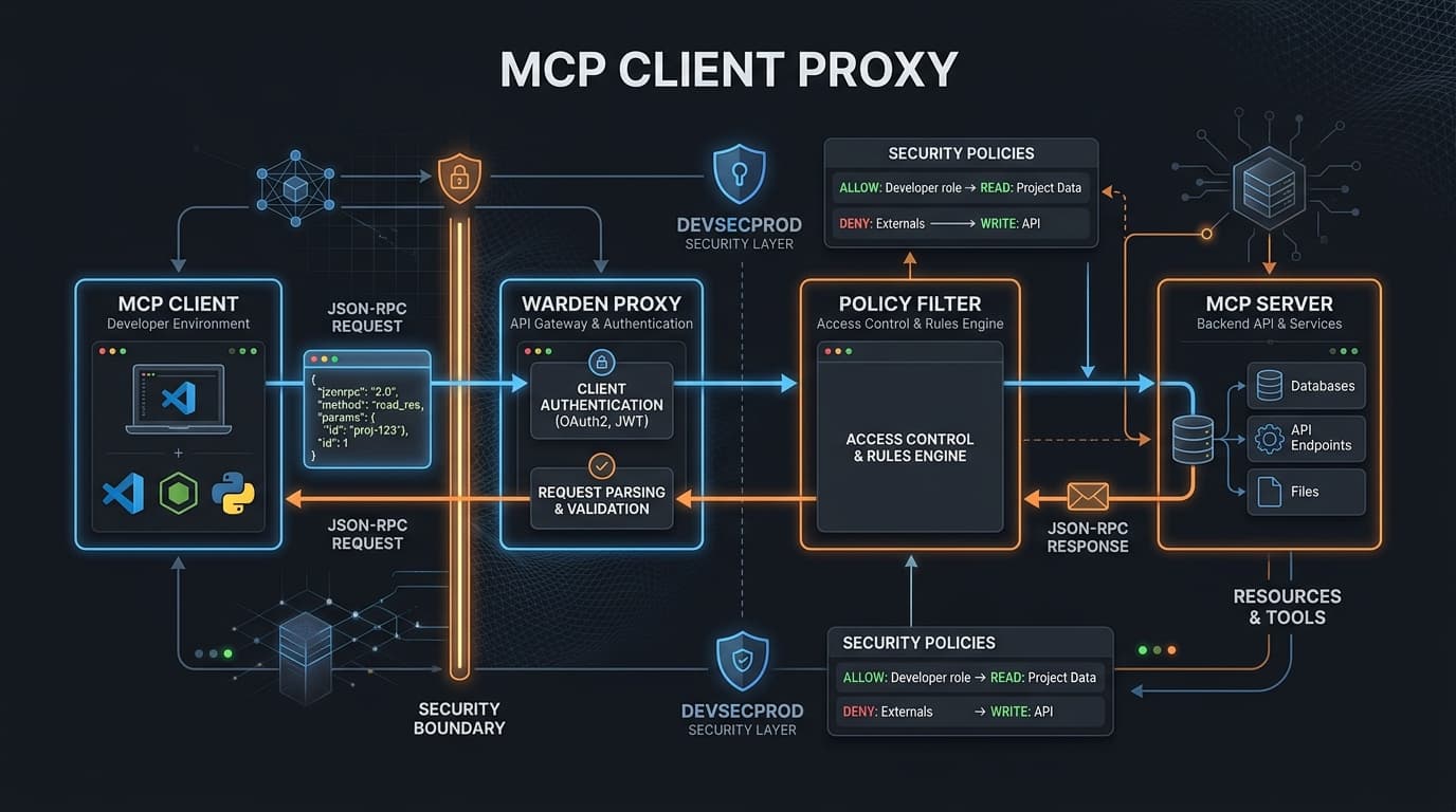 MCP client proxy security architecture filtering JSON-RPC