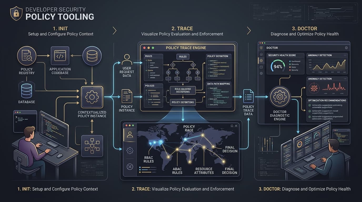 Security policy architecture flow from creation to enforcement