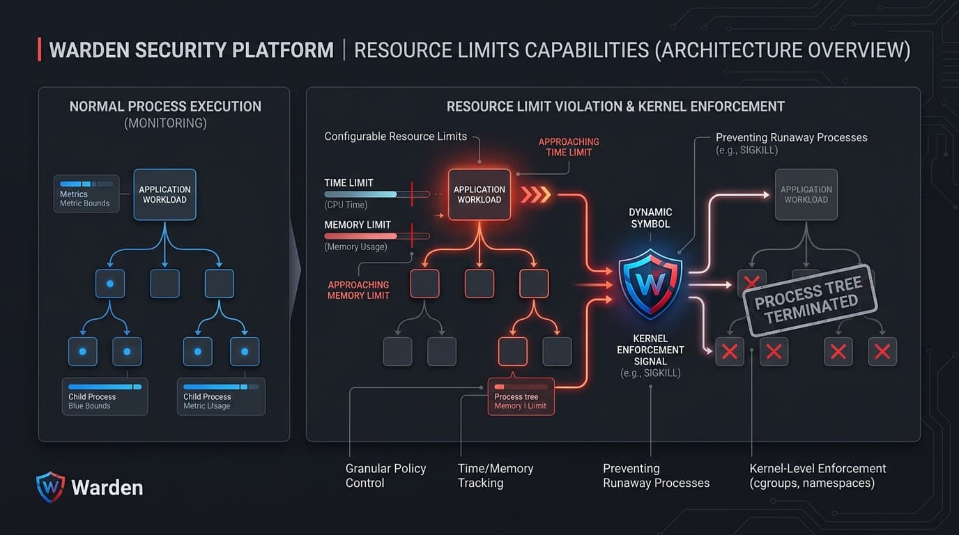 Process termination on resource limit breach