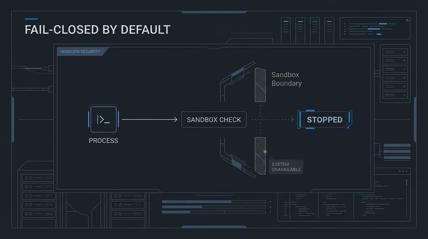 Server process stopped at the sandbox boundary while running